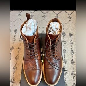 Men's Taft Rome Boots Handcrafted Brown Leather Size 42